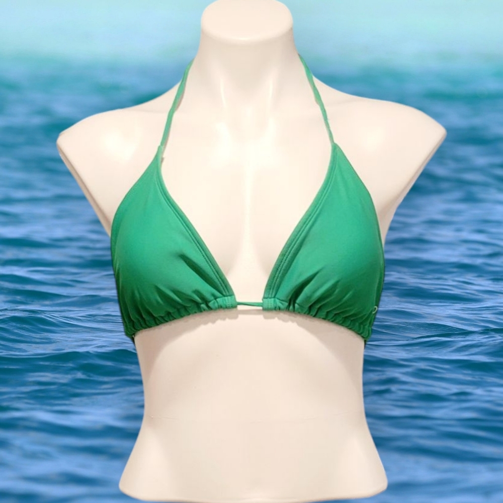 OP Size Large Vintage Y2K Green String Bikini Swim Top